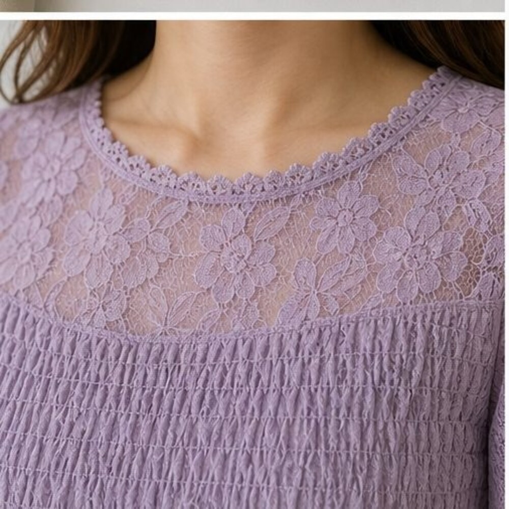 Lilac Smocked Top - Picture 4 of 6